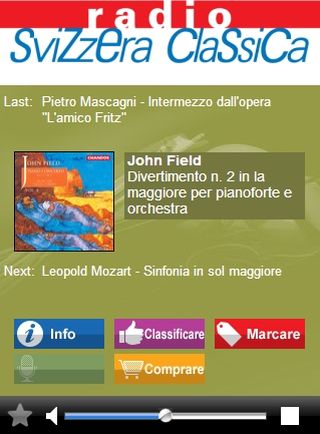 Android App: Radio Svizzera Classica senza pubblicità