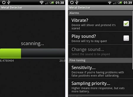 Android App: Metal Detector - Cercametalli per Telefono