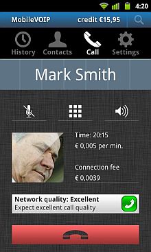 Android App: Con MobileVOIP Telefoni gratis via Internet