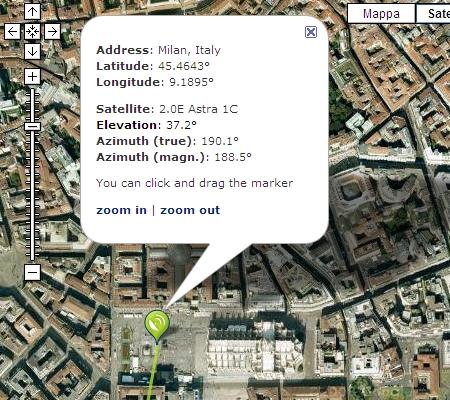 Puntare le Antenne Satellitari TV con Google Map / Earth