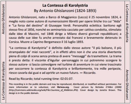 ((( AudioLibri ))) La Contessa di Karolystria - A.Ghislanzoni