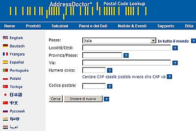 Controllare e correggere gli Indirizzi Postali di 246 nazioni
