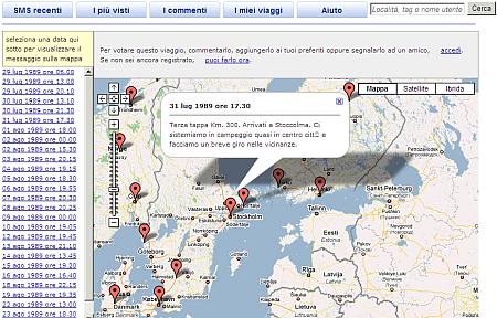 Diari di Viaggio + Posizione GPS su Google Maps via SMS