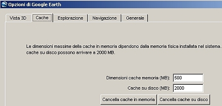 Google Earth I - Ottimizzare il Funzionamento della Cache