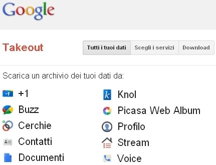 Servizi Google: Come scaricare su PC copia dei tuoi dati