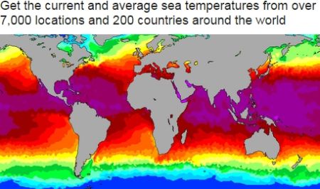 Temperatura Acqua di Mare in tutto il mondo + Medie annuali