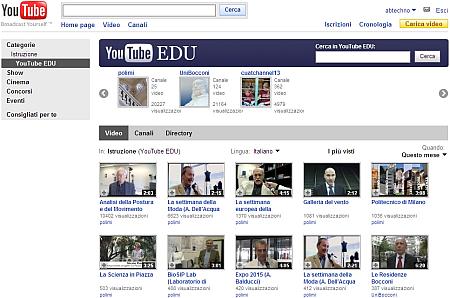 YouTube EDU - 200 Università e 40 mila Video didattici